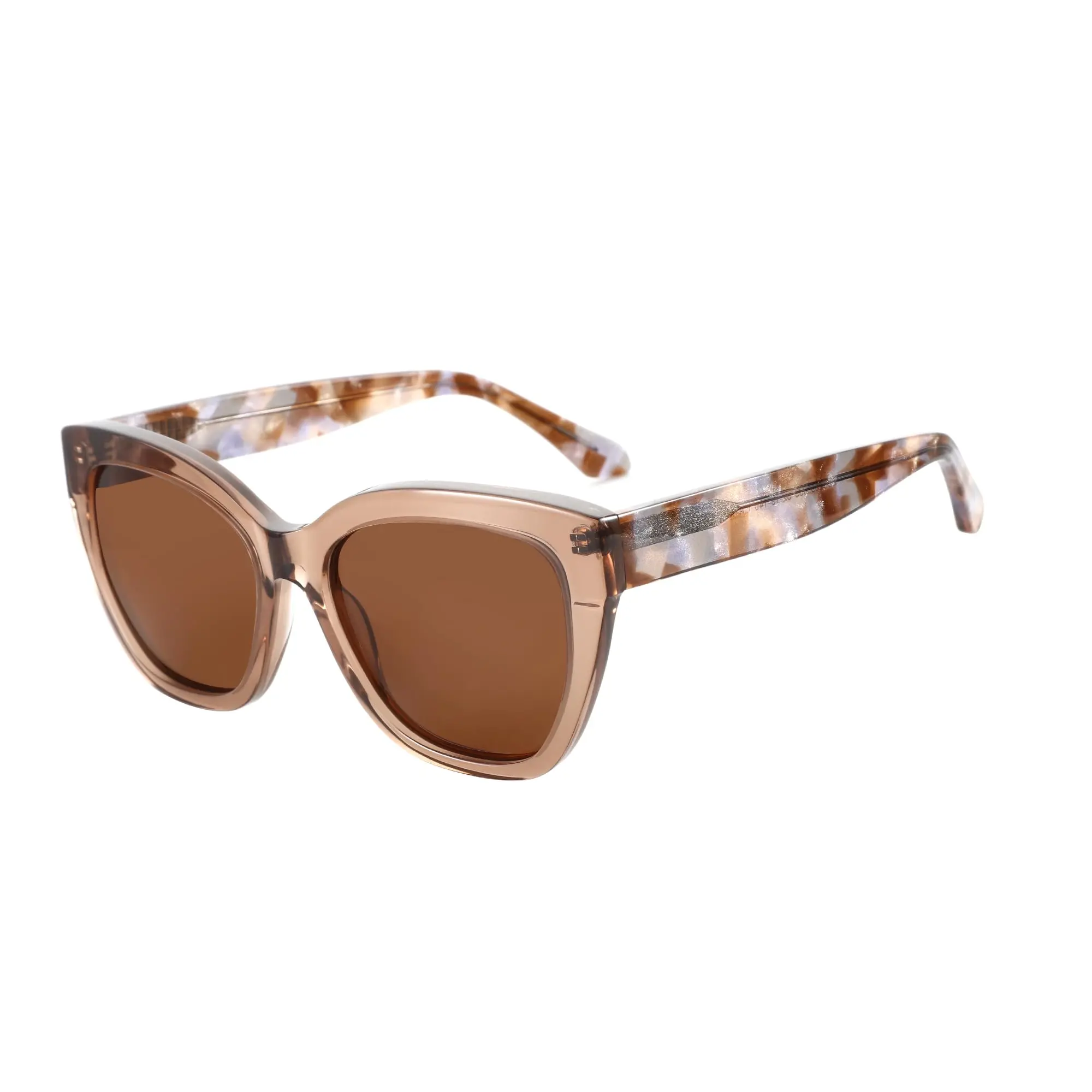 Kacamata Hitam Perlindungan BLUEMOKY UV400 untuk Wanita Polarized Cat Eye Oversized Square untuk Liburan Pantai Fashion Lucu