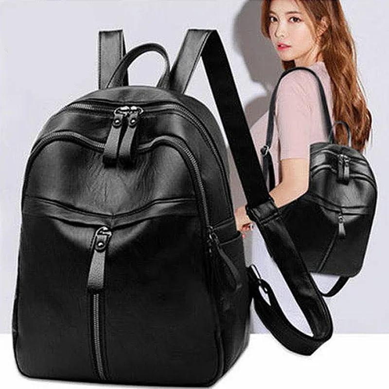 Mochila de gran capacidad para mujer, monederos de cuero de alta calidad, bolso Vintage para mujer, mochilas escolares, mochila de viaje, mochila para mujer