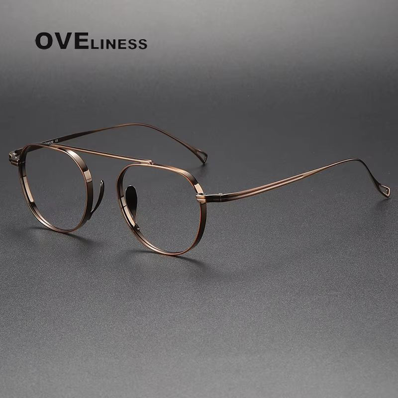2025 Pure Titanium Glasses Frame Men women Retro Round Brand Design Eyeglasses frames Eyewear High Quality Ultralight spectacles