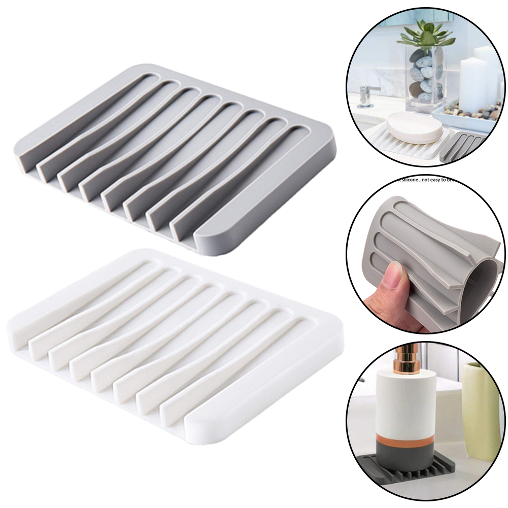 1/2 Pcs silikon kualitas tinggi pengeringan sendiri sabun piring inovatif sabun tempat Saver sabun silikon pemegang antislip Pad