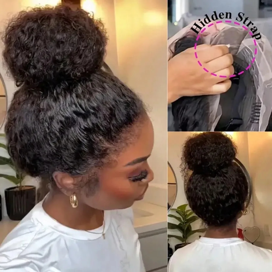 Parrucche Riccioline HD 360 Full Lace con Cordoncino Nascosto, Capelli Umani Pre-Plucked, Onda Profonda Peruviana, Parrucca Frontale in Pizzo 13x4 13x6