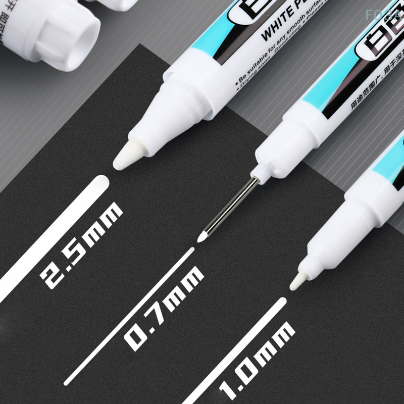 Rotulador blanco resistente al agua de 0,7/1,0/2,5mm, pintura de banda de rodadura, bolígrafos ambientales, pintura de neumáticos de coche, papelería, suministros escolares