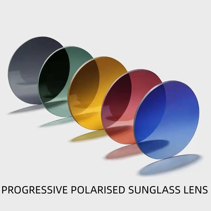 2PCS CR39 Progressive Multifocal Polarised Sunglasses 1.56 1.61 1.67 1.74 Myopia Farsightedness Prescription Sun Lenses