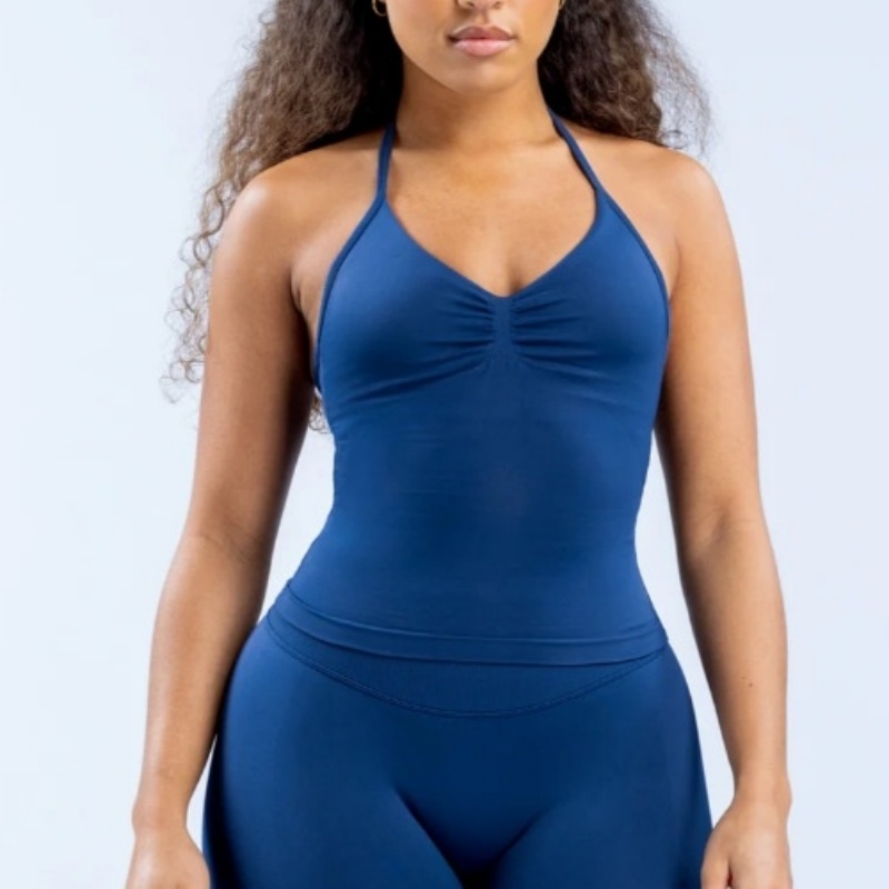 Ударный длинный спортивный топ с бретелями и логотипом, спортивная одежда с открытой спиной, женский встроенный бюстгальтер со съемными чашками, топы на бретелях для йоги