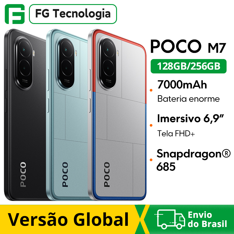 【Estreia mundial】POCO M7 Versão Global Smartphone Snapdragon 685 IP64 7000mAh bateria Immersiva 6,9 "FHD + display NFC 33W