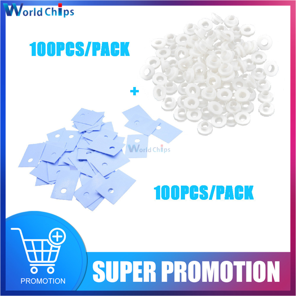 熱可塑性トランジスタ100個から-220,プラスチック,断熱,シリコンパッド,100個から-220