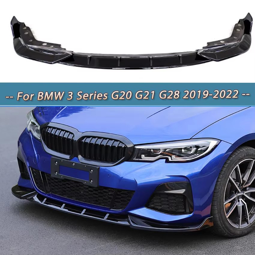 Carbon Look Paraurti Anteriore Labbro Spoiler Splitter Diffusore Copertura Canard tuning Per BMW Serie 3 G20 G21 G28 2019-2022 M Pack