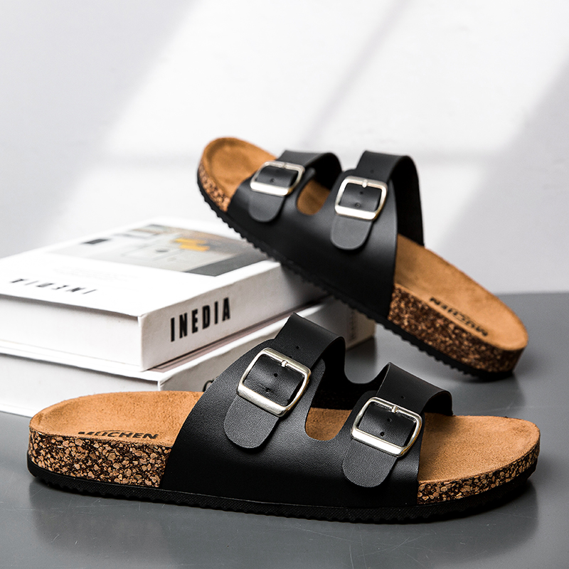 Pantofole da uomo estive Sandali da esterno per interni Spiaggia Comode diapositive morbide Zoccoli Scarpe casual Pantofole retrò da casa per uomo