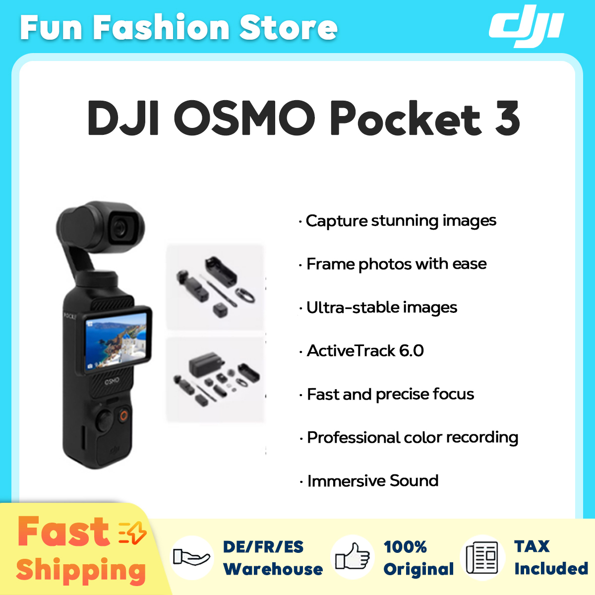 Dji Osmo Pocket 3 Krachtige 1-Inch Sensor 4K/120fps 2-Inch Draaibaar Touchscreen Origineel Nieuw Op Voorraad