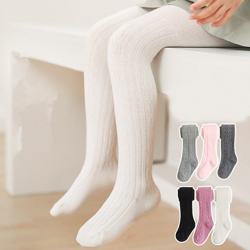 Meias infantis de algodão penteado de 0 a 12 anos, meia-calça de malha com cabo para meninas, meias quentes de alta qualidade, roupas para bebês e meninas
