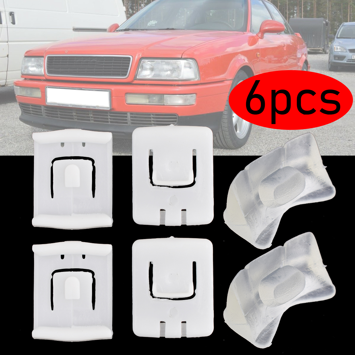 6Pcs Seat Fastener Rail Runner Clip Slider Guide Piece 171881213B For Audi 80 1978 - 1987 A4 4000 5000 100 200 Quattro Coupe