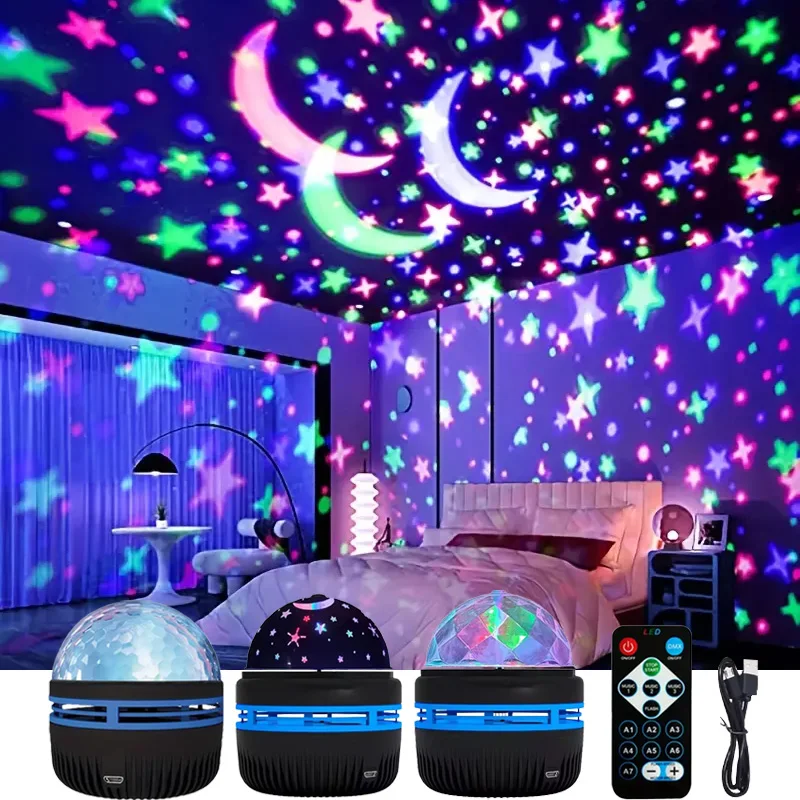 星空プロジェクターライトリモコン回転オーロラ銀河 LED スポットライト USB プラグインマジックボールステージ KTV 雰囲気装飾