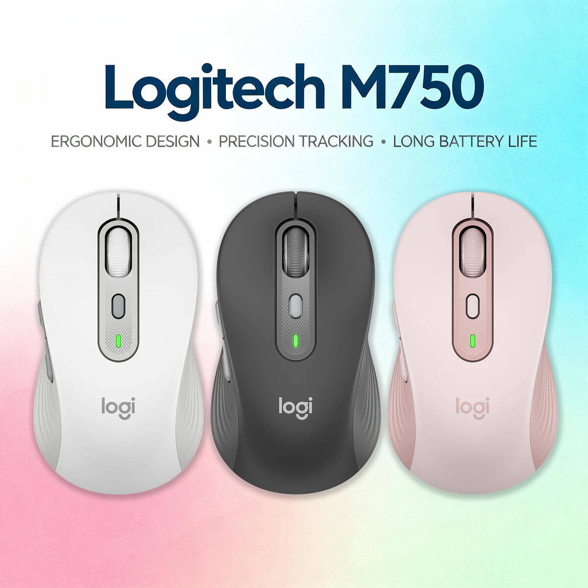 Logitech M750/M650/M650L kabellose Bluetooth-Maus für Bürogebrauch, leise und kleine/große Laptops