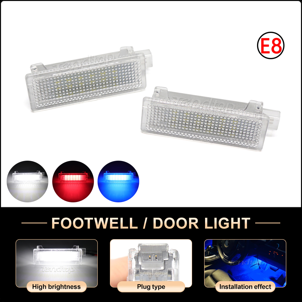 2szt Samochodowe oświetlenie LED przestrzeni na nogi do BMW E90 E91 E92 E60 E65 F10 F20 E87 X5 E70 X3 E83 Lampy schowka