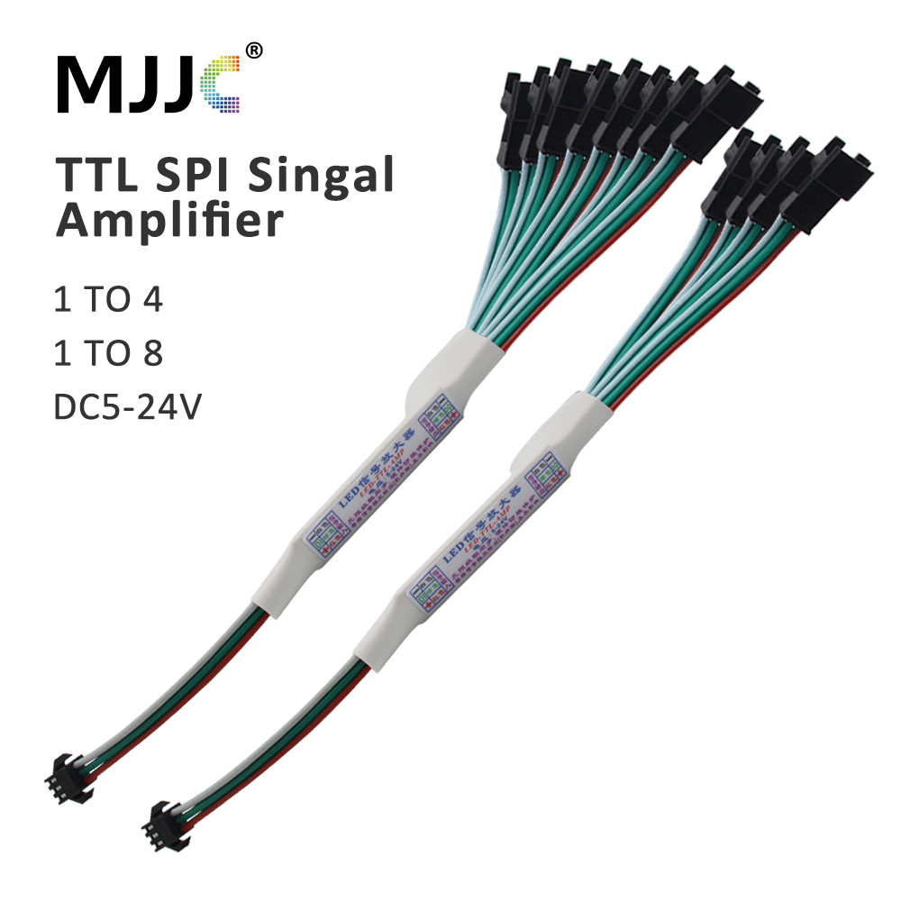 Wzmacniacz TTL LED Repeater dla WS2811 WS2812B SK6812 3Pin Adresowalny RGBIC Ciepła biała taśma LED Horse Race String DC 5V-24V
