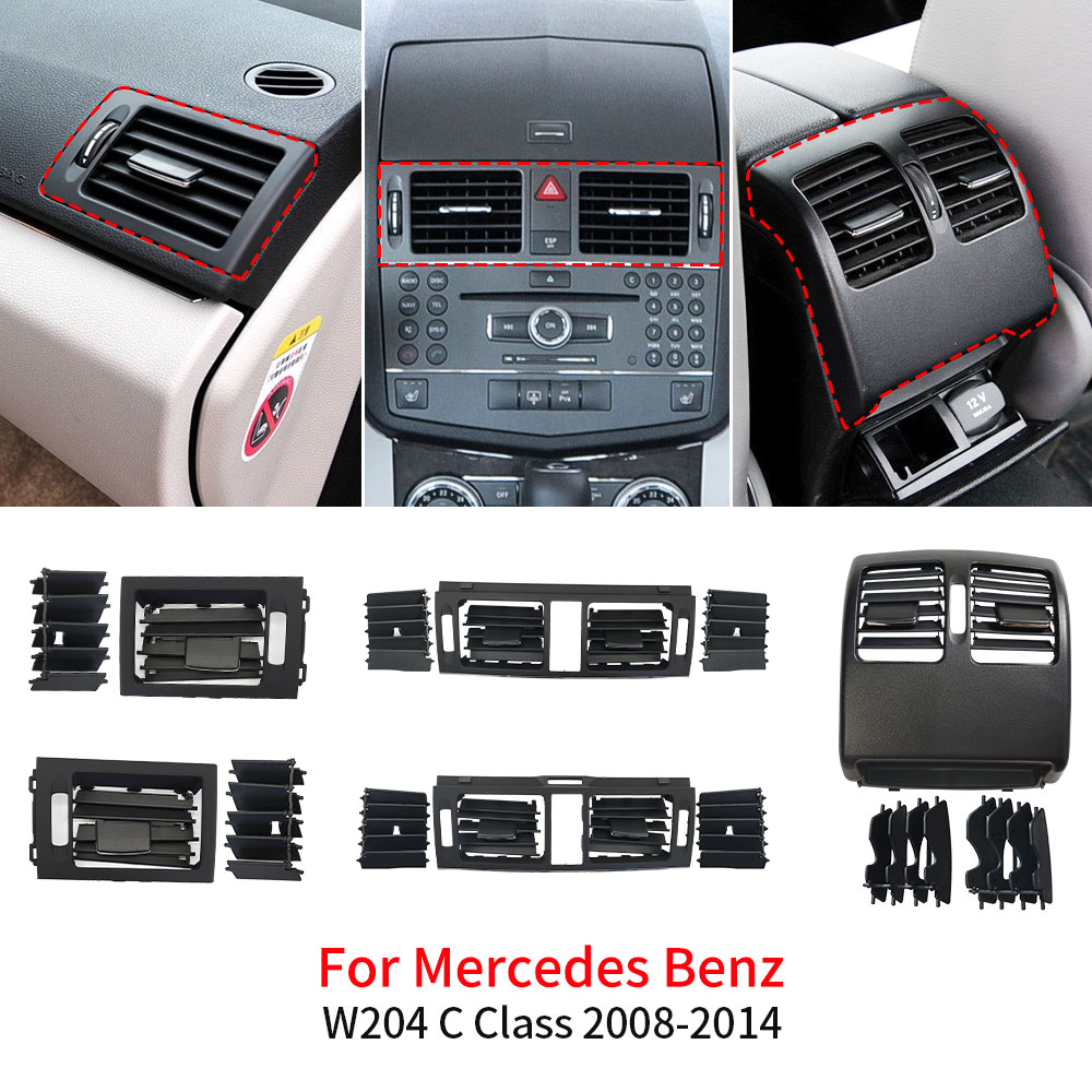 Samochodowa przednia tylna kratka wentylacyjna AC Pokrywa panelu Wymienne akcesorium do Mercedes Benz C Class W204 2008-2010 C180 C200 C220 C300