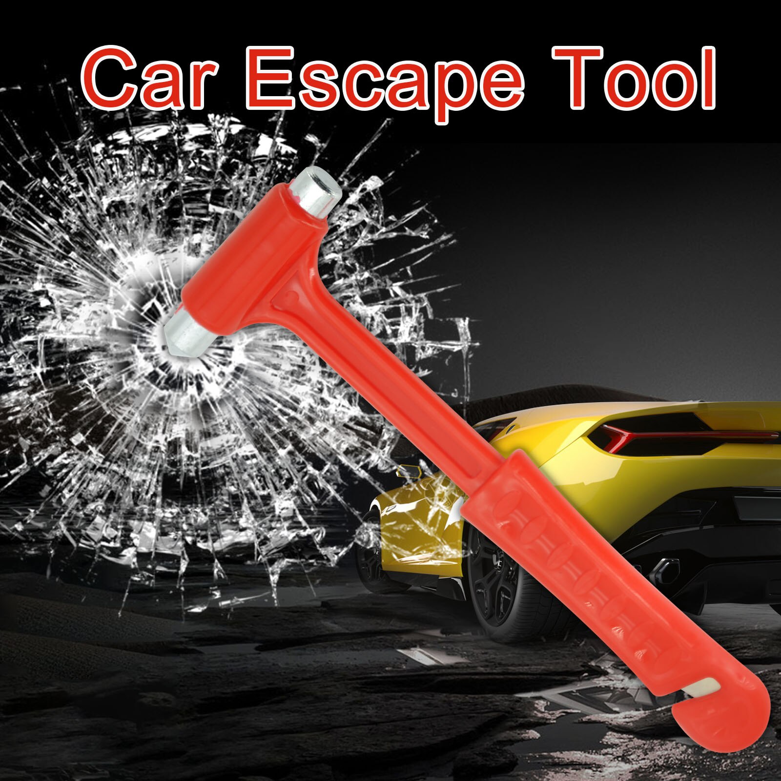 Martillo de seguridad para coche, práctico martillo de seguridad Universal, herramienta de rescate de plástico para coche, herramienta de Escape de emergencia, cortador de cinturón de seguridad, Mini portátil