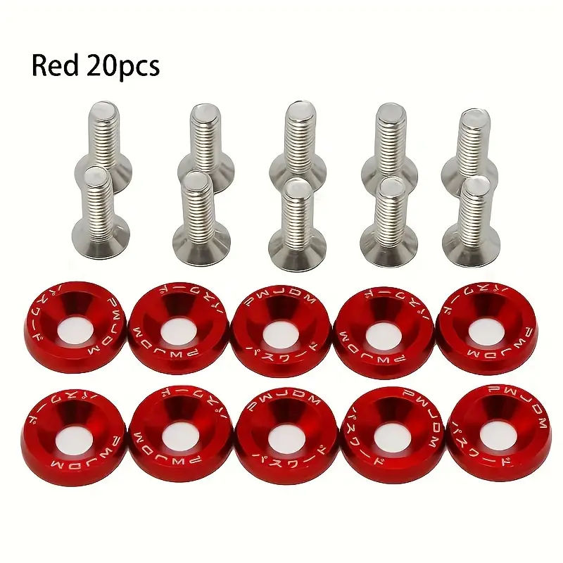 Sujetadores modificados de piezas para coche, arandela de parachoques, tornillos cóncavos del motor, arandela de guardabarros, pernos de placa de matrícula, junta de estilo de coche, 10 M6