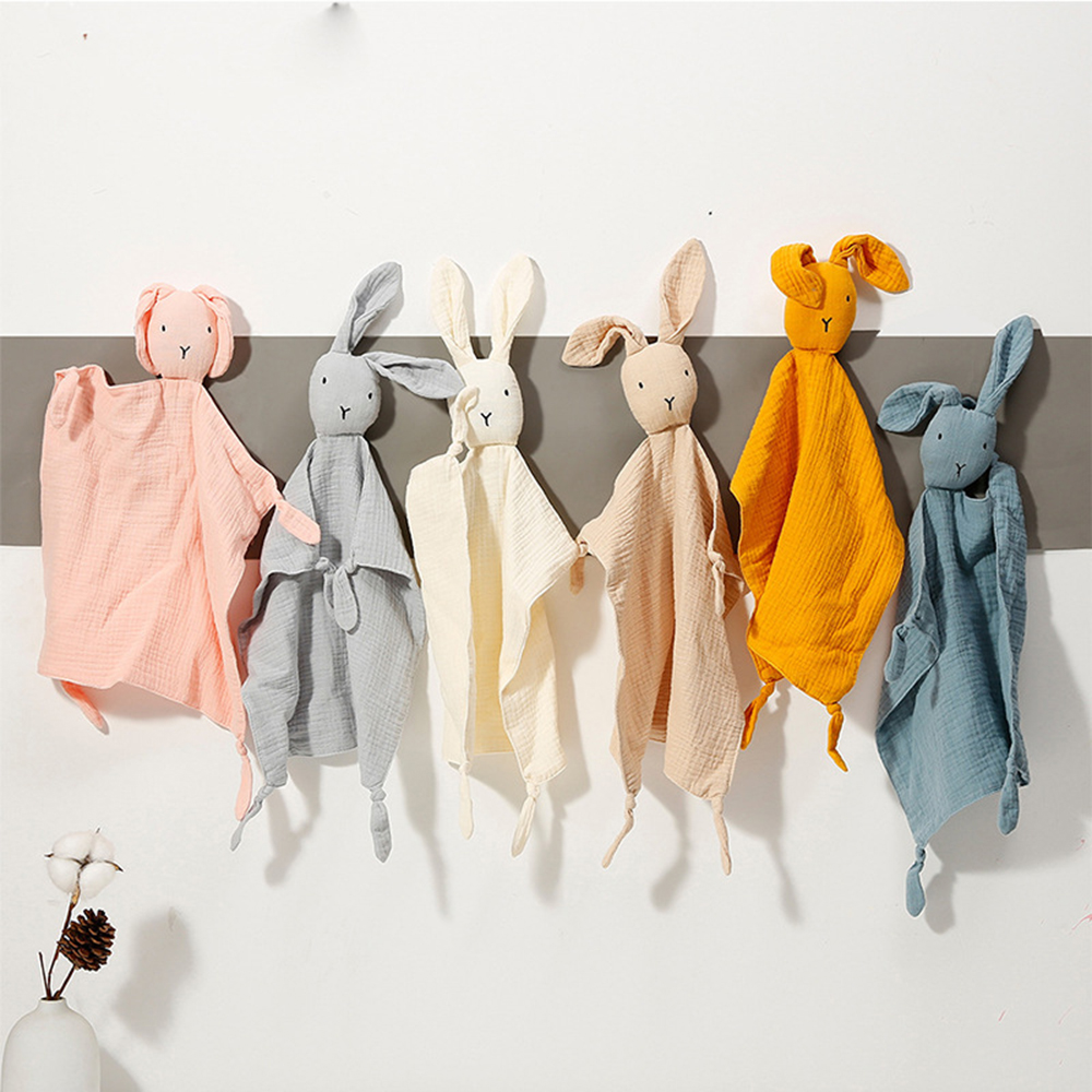 Algodão Musselina Cobertor Consolador para Bebês, Macias Bonecas De Dormir Recém-nascidas, Moda Brinquedo Do Sono, Acalme Toalha Appease, Babadores