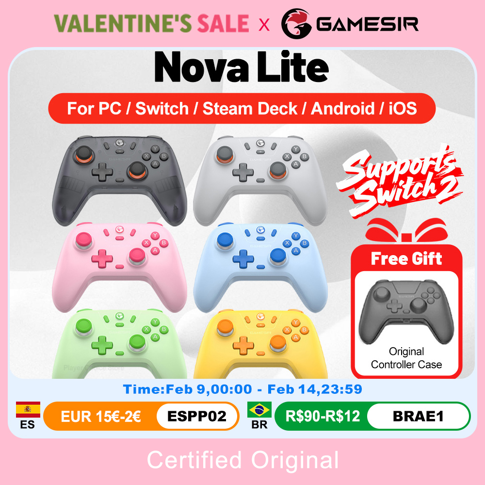 เกม Gamepads PC SWITCH 2 Controller Nova Lite Controle Hall จอยสติ๊กที่มีประสิทธิภาพสําหรับ Nintendo SWITCH Steam Android iOS โทรศัพท์