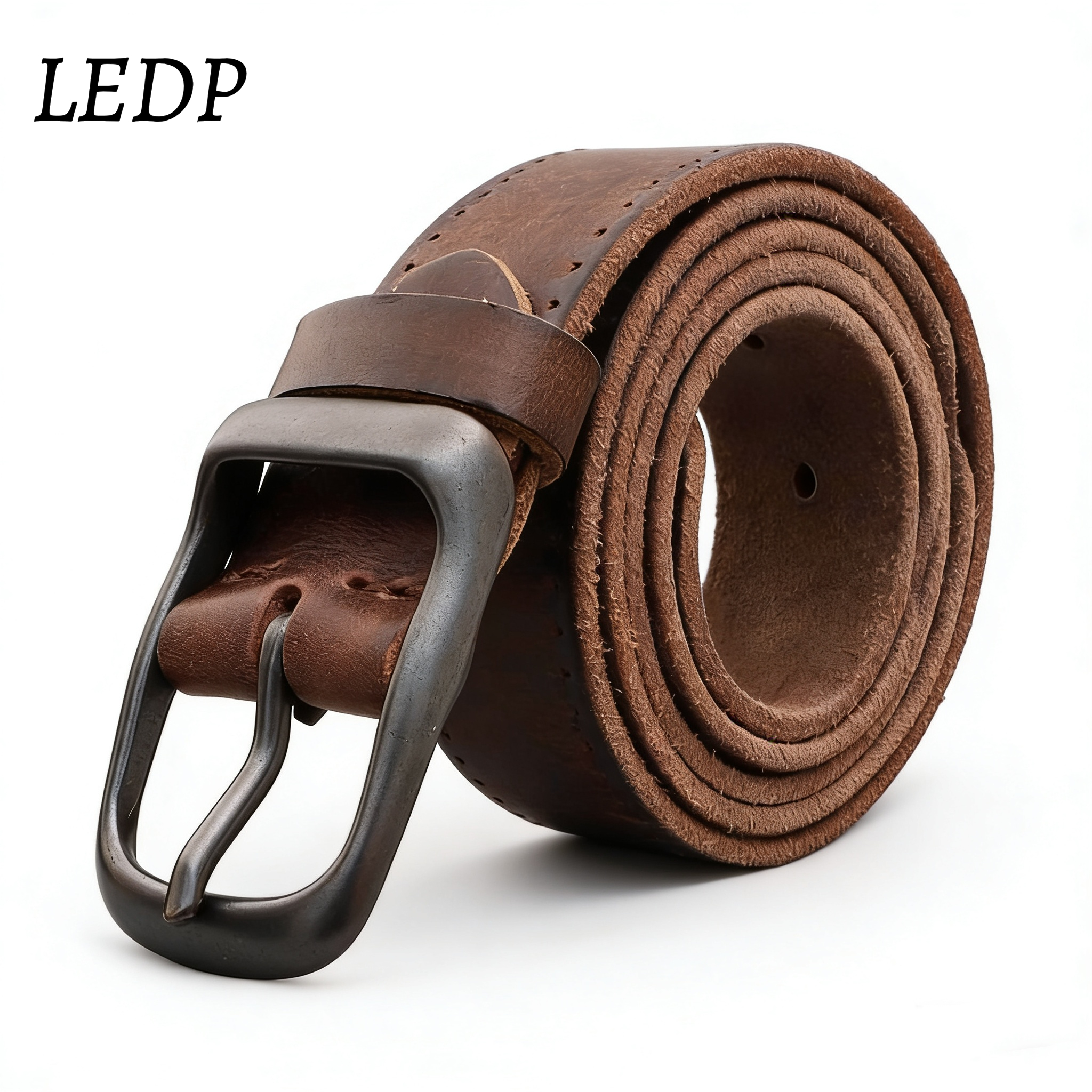 2026 Luxe riem van echt leer – vintage gesp, 3,3 cm, volnerf rundleer, unisex hoogwaardige tailleband