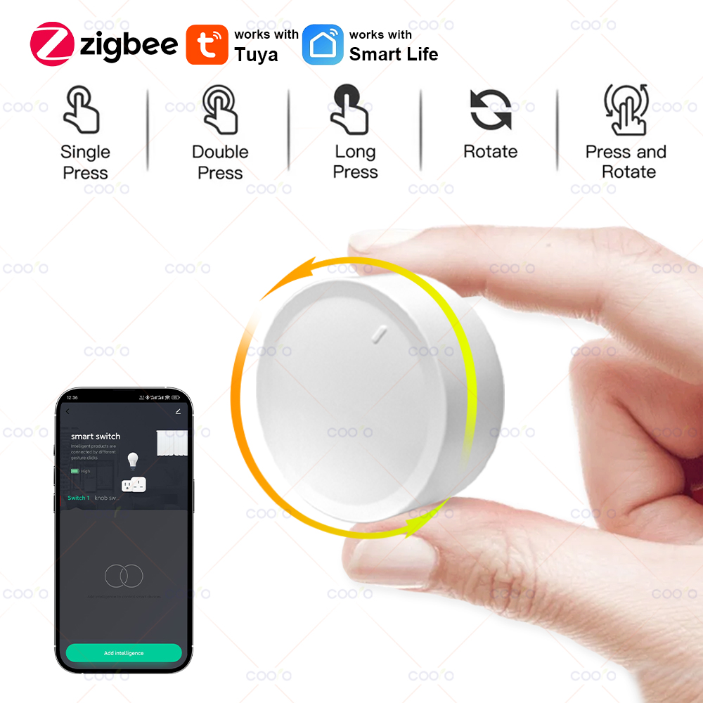 Новый умный ручной переключатель Tuya ZigBee, сделай сам, беспроводная кнопка сцены, поворотный диммер, бытовая техника, автоматизация связи, пульт дистанционного управления