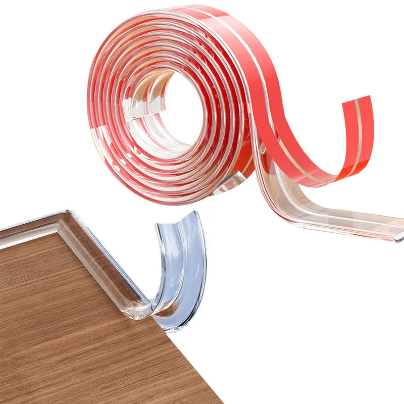 1-5m transparente pvc tira de proteção do bebê fita dupla face anti-bumb criança mesa de segurança borda móveis guarda canto l protetores
