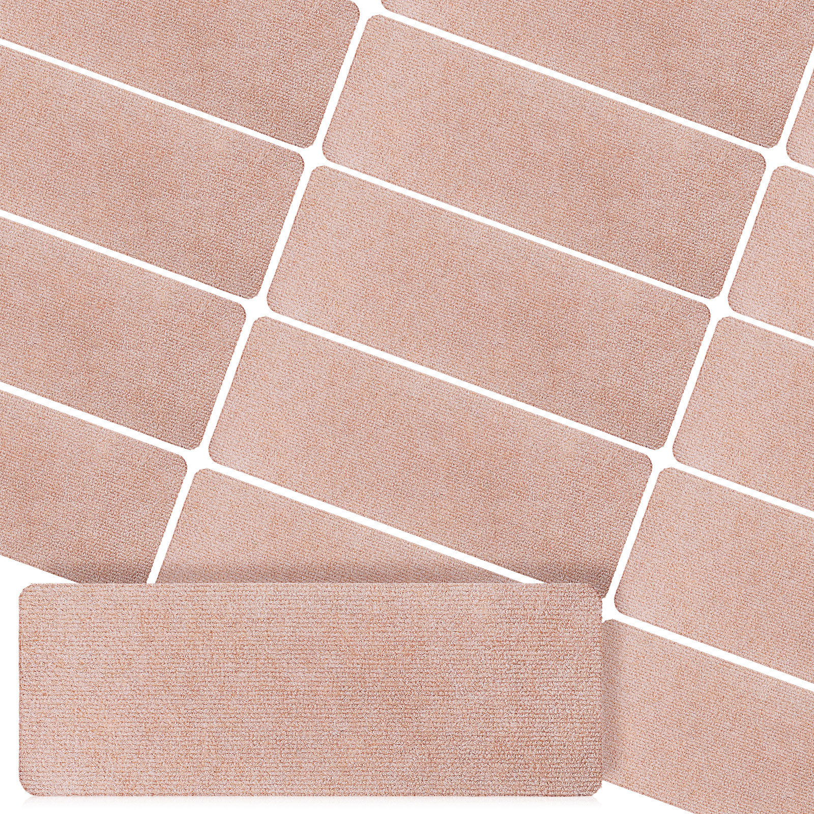 15Pcs Premium Stair Treads Peel and Stick Anti Skid Indoor Stair Rugs for Wooden Steps Noise Reduction Easy Install Reusable