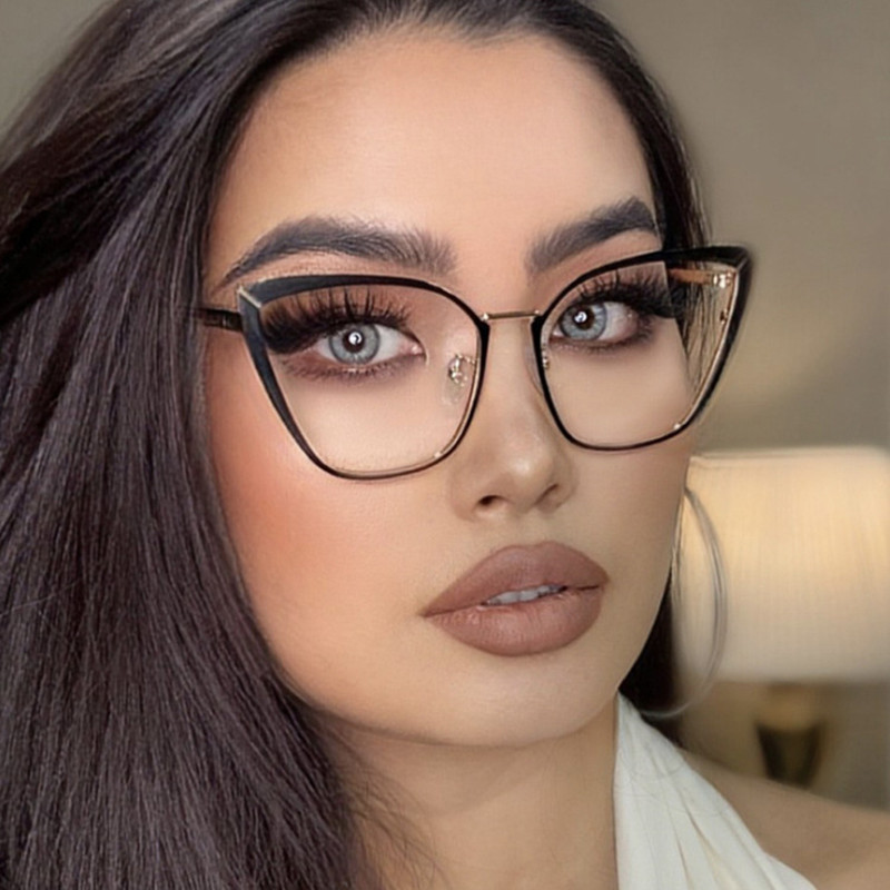 Nieuwe Mode Merk Ontwerp Retro Cat Eye Frame Meekleurende Anti Blauw Licht Computer Vrouwen Leesbril Verziend Dioptrie 0-6