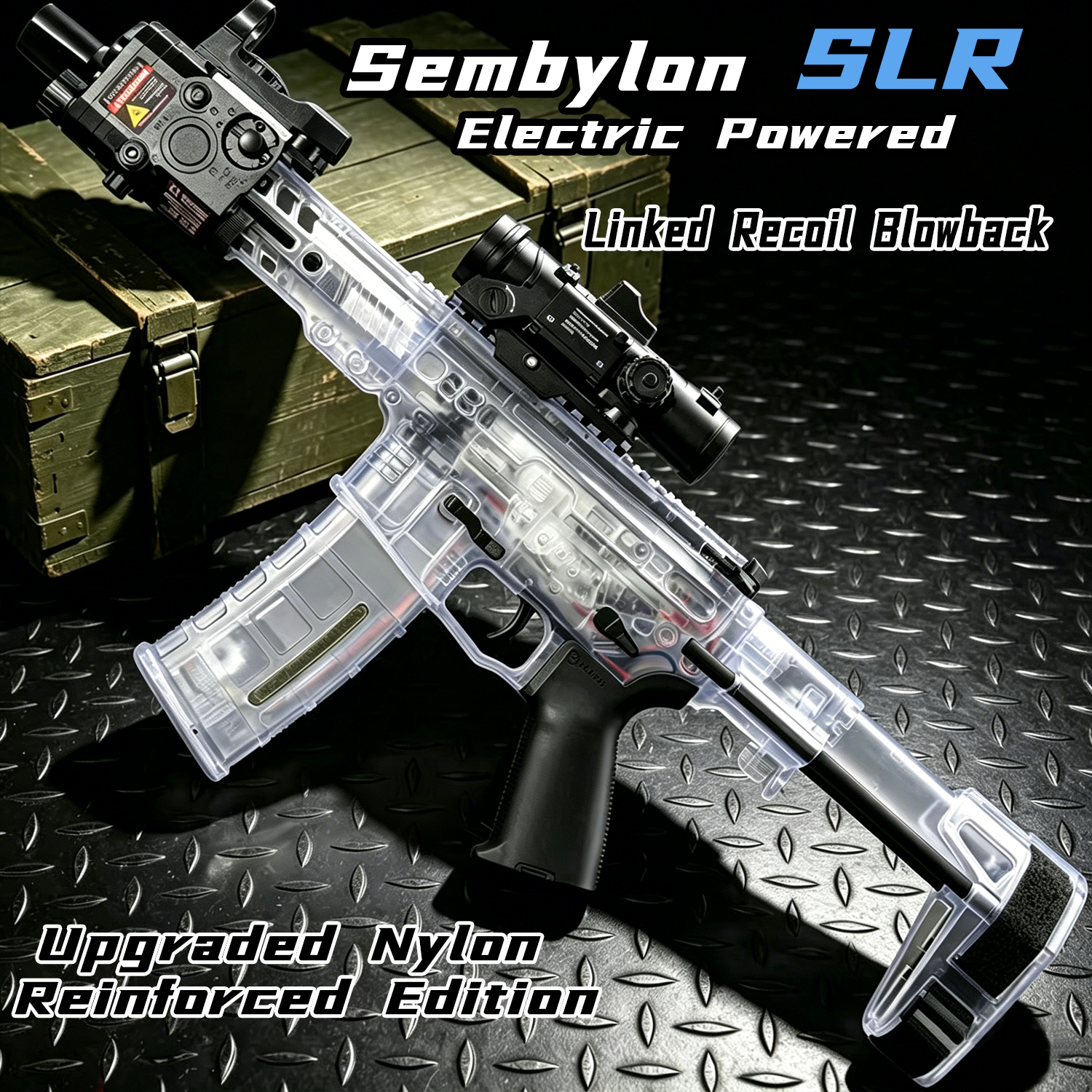 SLR Nylon Elektrische Gel Ball Blaster Speelgoedpistool, Automatische Splash Ball Blaster, Geschikt voor Buitenschietspellen [Geen Kogels]