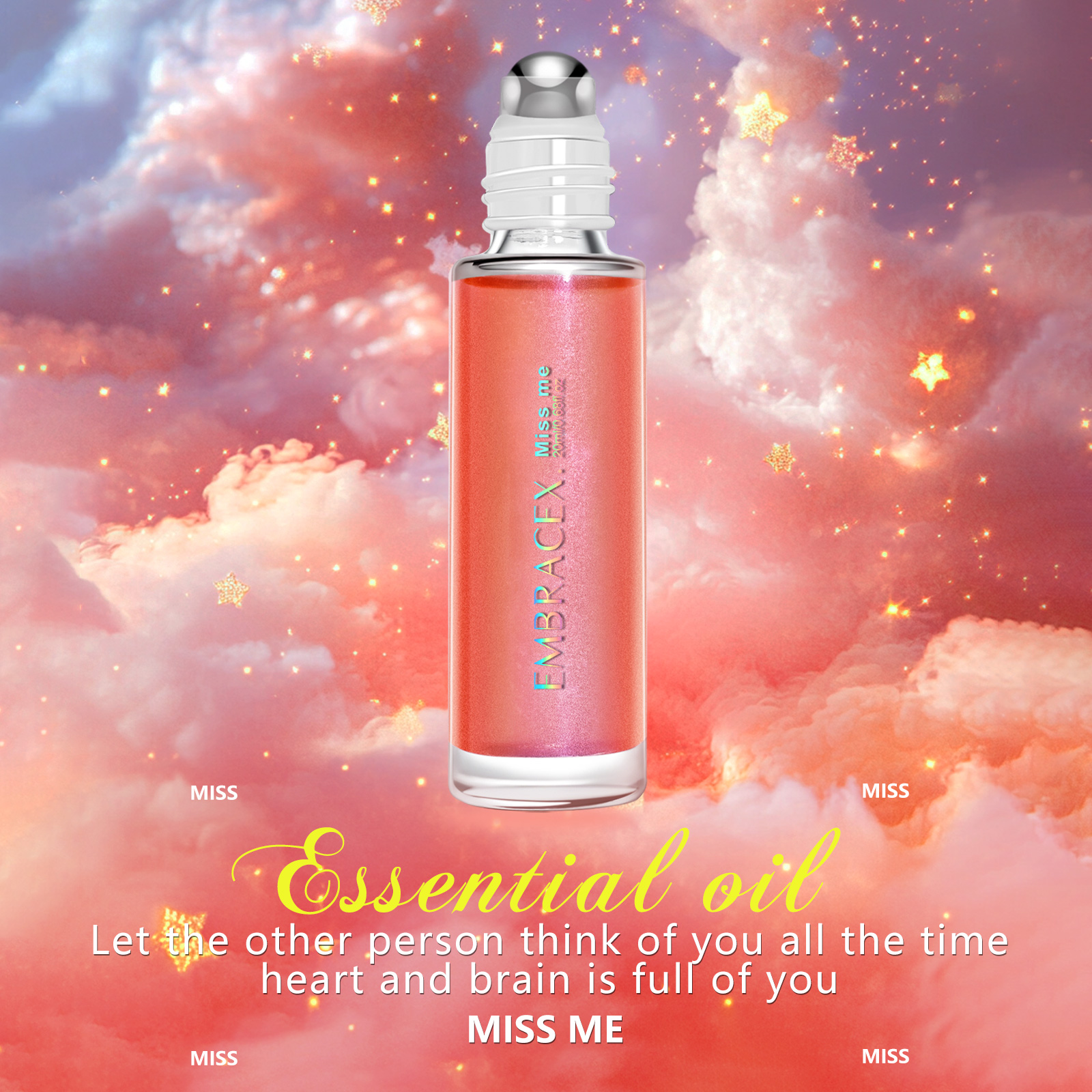 20ml Miss Me น้ําหอมน้ํามันหอมระเหยม้วนน้ําหอมกลิ่นหอมยาวนานเล็บหูไหล่นาฬิกาข้อมือของขวัญน้ําหอม Mujer