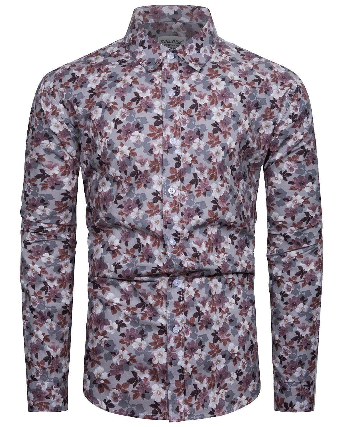 Camisa masculina 3d retro floral impressão tecido de poliéster ao ar livre streetwear manga longa botão roupas moda estilo rua design
