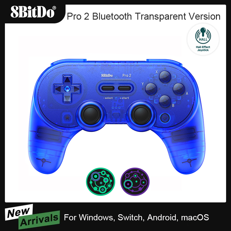 8BitDo Pro 2 Bluetooth-контроллер с джойстиком на датчиках Холла для Apple, Nintendo Switch 2, ПК, MacOS, Android, Steam Deck