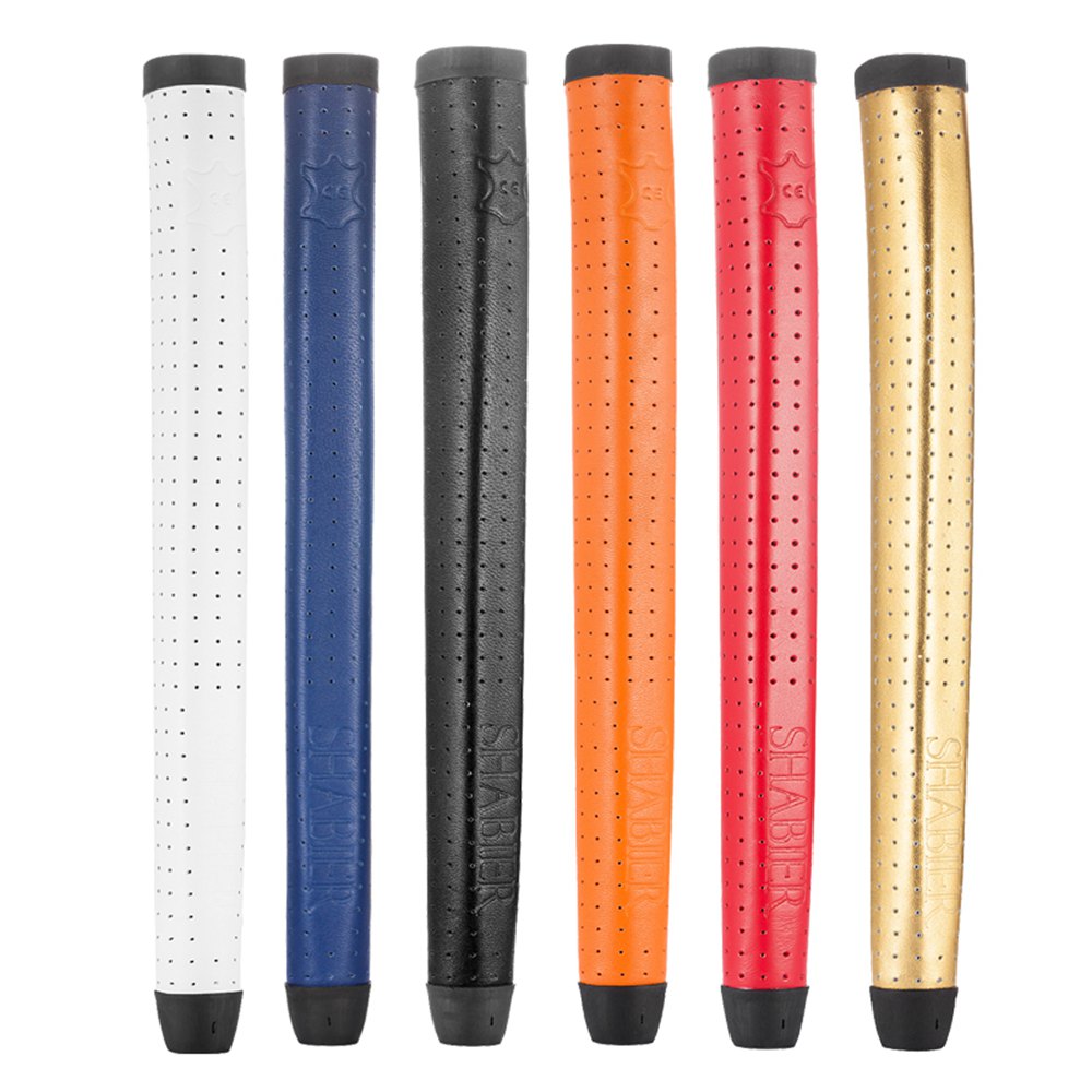 Impugnatura per putter da golf di medie dimensioni in vera pelle, colore blu, impugnatura per club fatta a mano pura con materiale morbido e confortevole