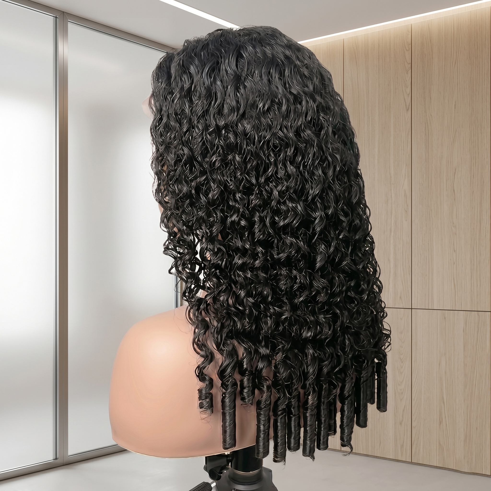 Smilegirl Smilegirl Mezza parrucca riccia birmana 3 IN 1 in capelli umani, senza cuciture, ribaltabile, senza colla, densità 250, con punta a spirale, colore naturale, facile da installare, ideale per principianti