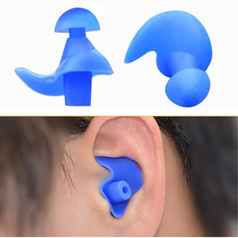 1 par de tampões de ouvido de natação à prova d'água com caixa de silicone macio espiral plugue de ouvido anti ruído para dormir ronco acessórios de mergulho