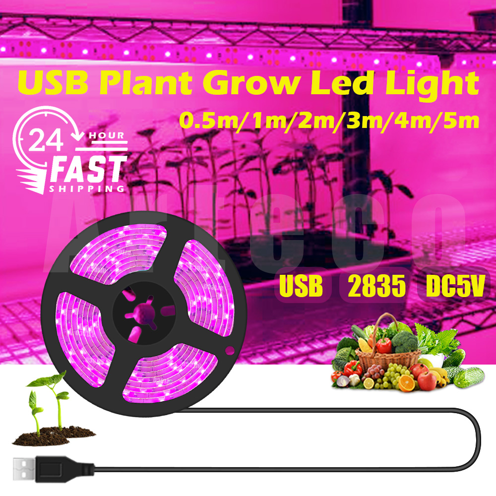 Arteco LED Full Spectrum Plant Lamp USB Grow Light Flexible LED Growth Light Phyto Lamp Flower Seedling Hydroponic Lighting 1-5M