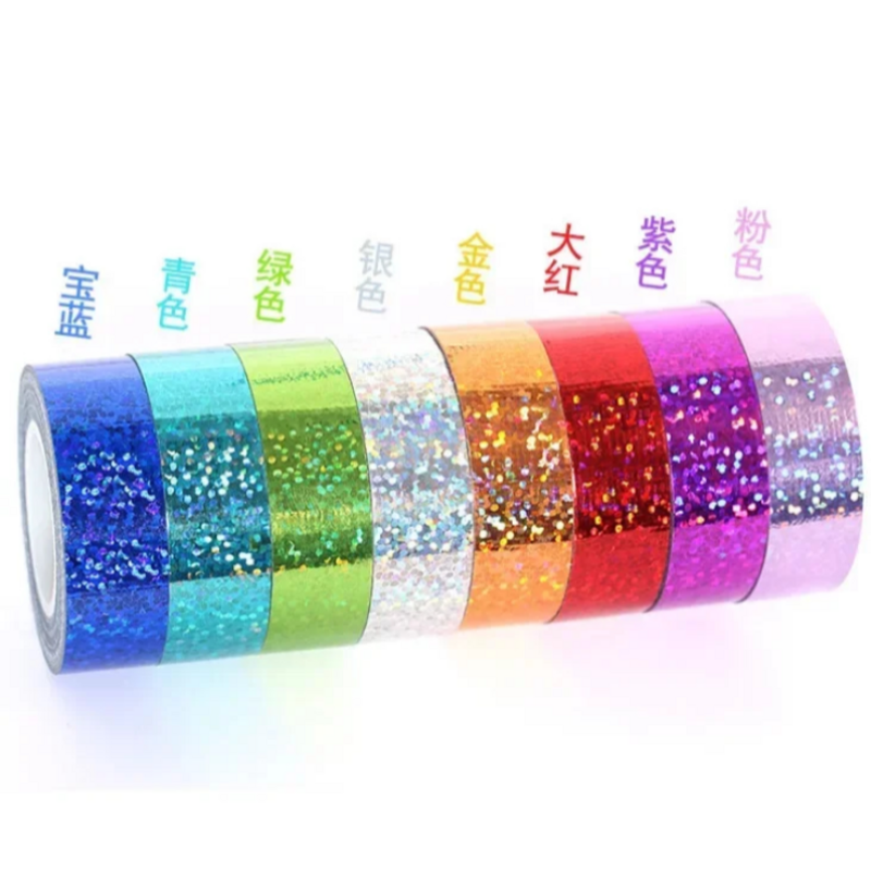 BOPP เทปสีทองสีแดงสีดํา Silver Dot พรมเทป Aluminized เทปฟิล์มเครื่องเขียนสติกเกอร์สํานักงาน