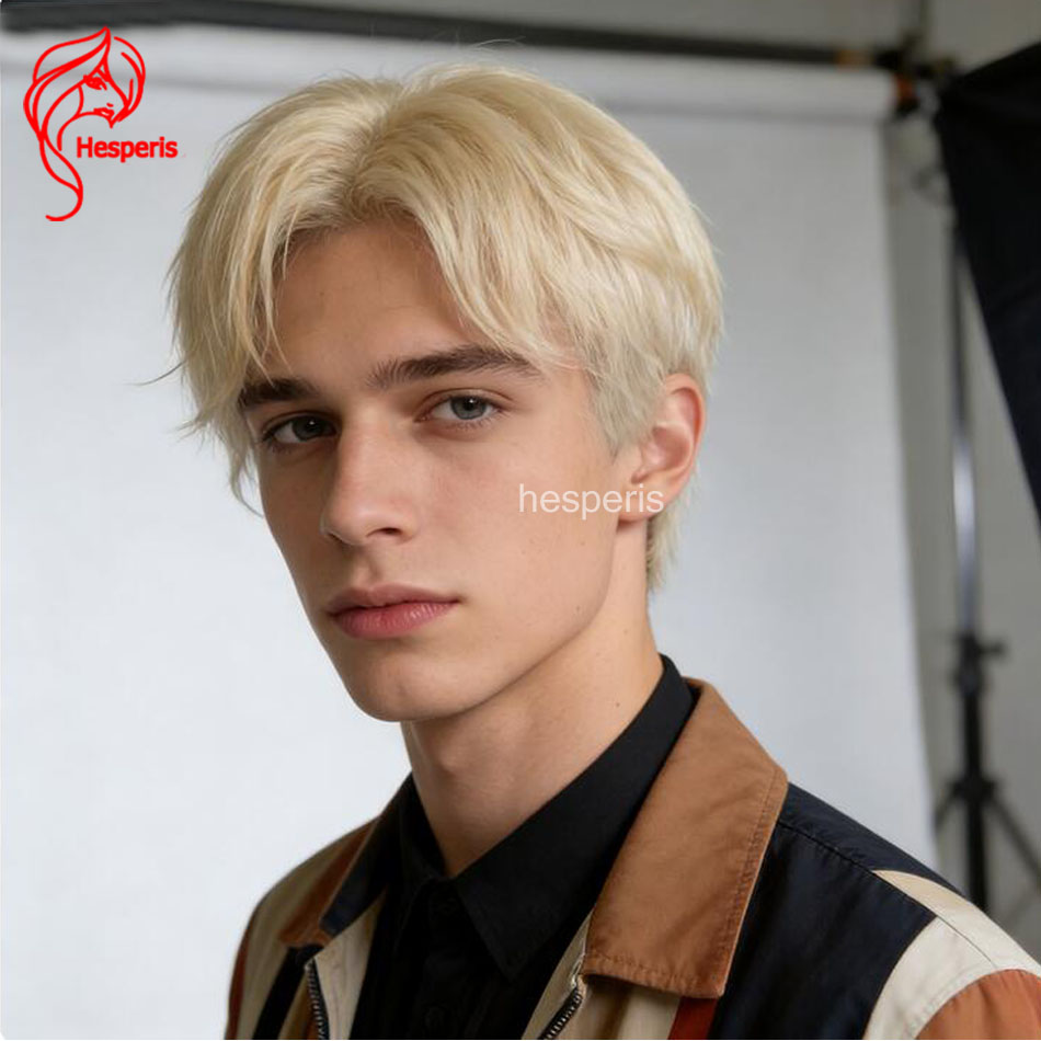 Гесперис # Мужской парик 613 Blonde Cut Lace, короткий боб, из бразильских натуральных волос Реми, полностью на кружевной основе, мужские парики Pixie Cut, парик Pixie Cut для мальчиков