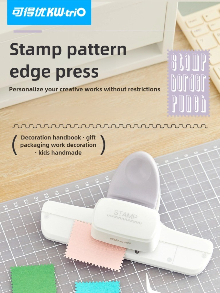 KW-trio Large Punch Cutter DIY Stamp Paper Craft Hand Account Decor for Kids Scrapbooking Handmade Press Flower Tool Stationery