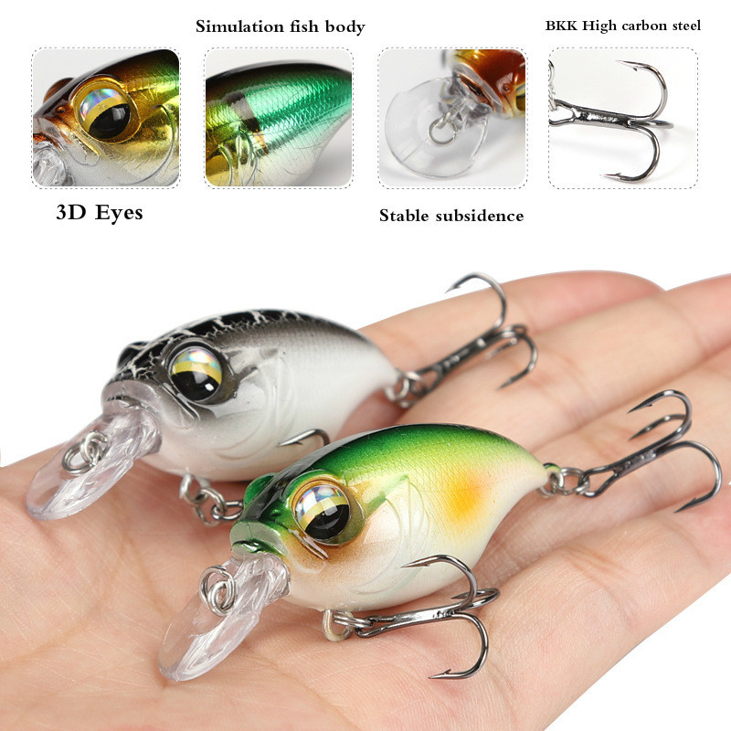 Nuovo Crankbait Wobblers Lure 38mm/8g 48mm/11g Ganci di alta qualità 10 colori diversi Esca artificiale Manovelle da pesca dure