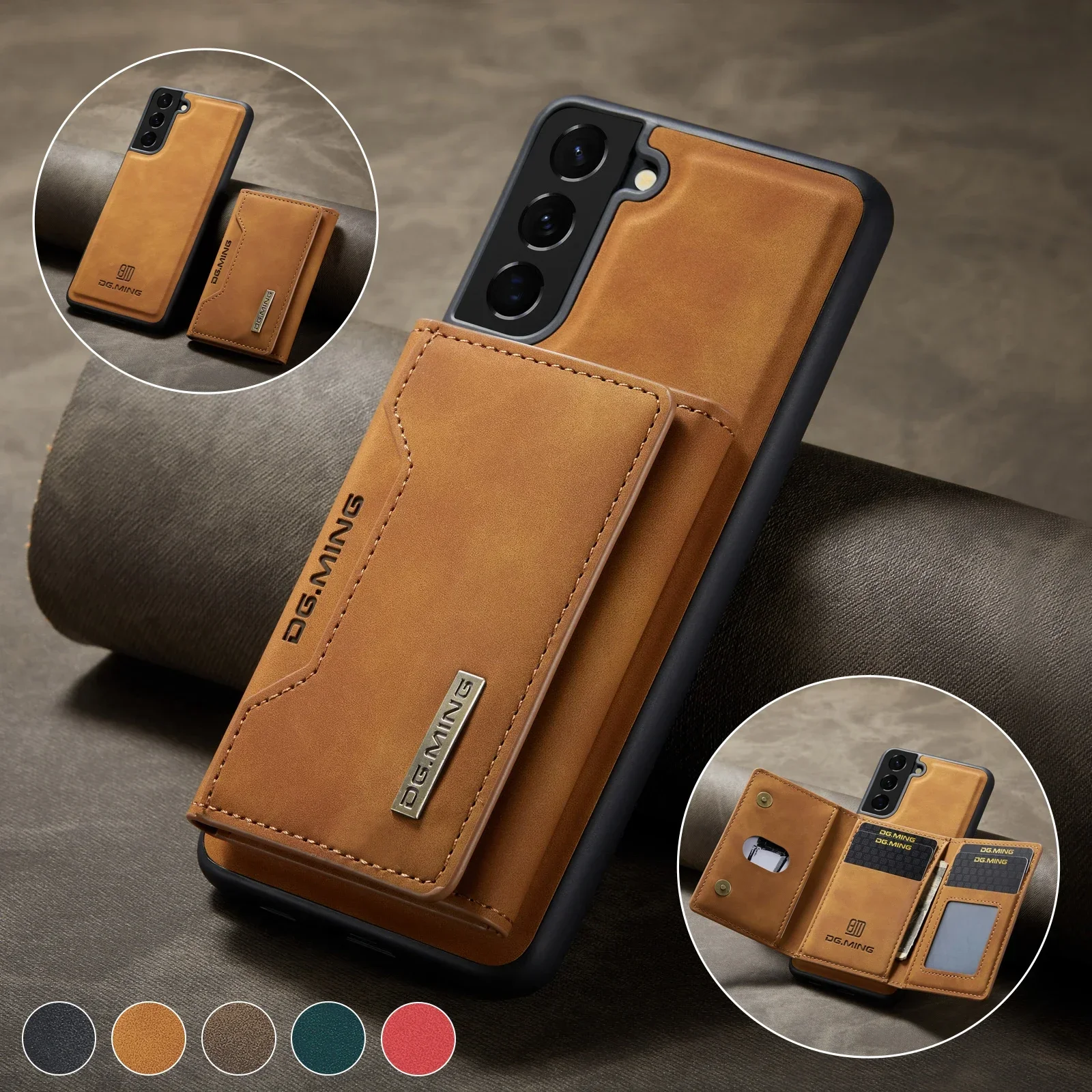 Étui portefeuille en Faux cuir détachable magnétique pour Samsung Galaxy S25 Ultra S24 FE S23 Plus S22 A16 A36 A35 A55 A15, housse porte-cartes