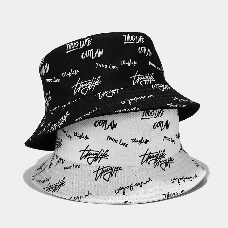 Chapéu de bacia dupla face unissexo, letras femininas, chapéus de pescador, versátil, na moda, casual, todas as estações, chapéus de sol masculinos