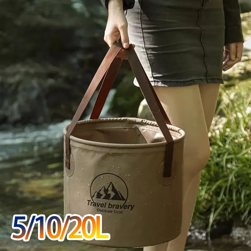 1-2PCS 5/10/20L Secchio pieghevole multifunzionale per esterni per viaggi in campeggio Pesca Secchio da trasporto portatile di grande capacità