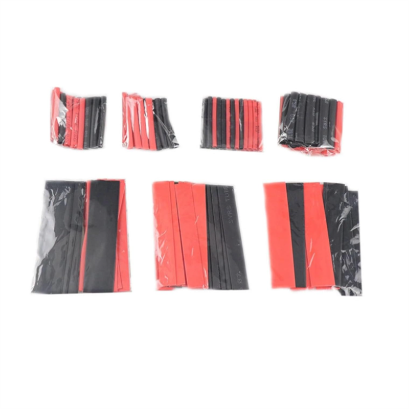 127PCS Black Red Heat Shrink Tubing 2:1 Assortment Polyolefin Tube Car Cable Sleeving Wrap Wire Kit