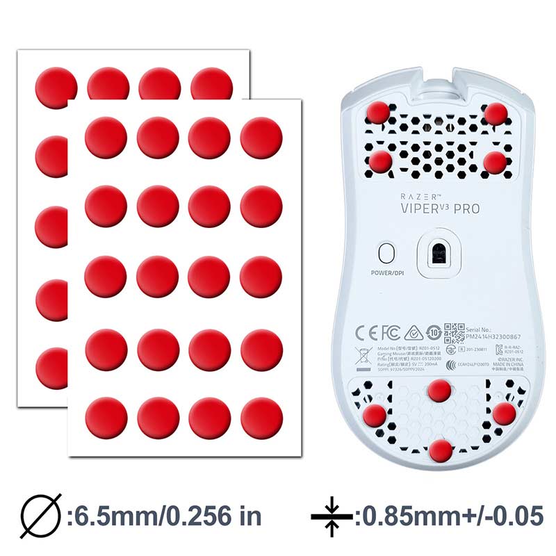 X-Raypad Obsidian Control Mouse Skates Universal Titik Diameter 6,5mm - 40pcs