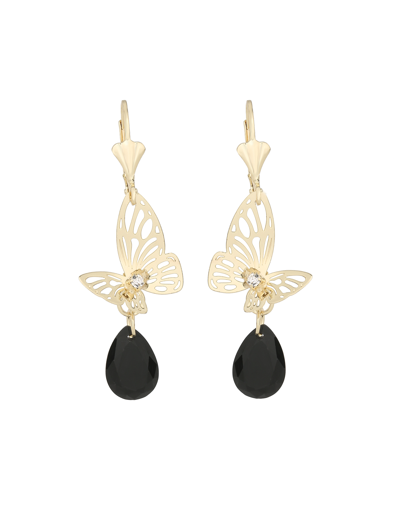 FanSibao nueva colección de joyería de moda lanzada con pendientes de cristal de mariposa huecos suaves y dulces