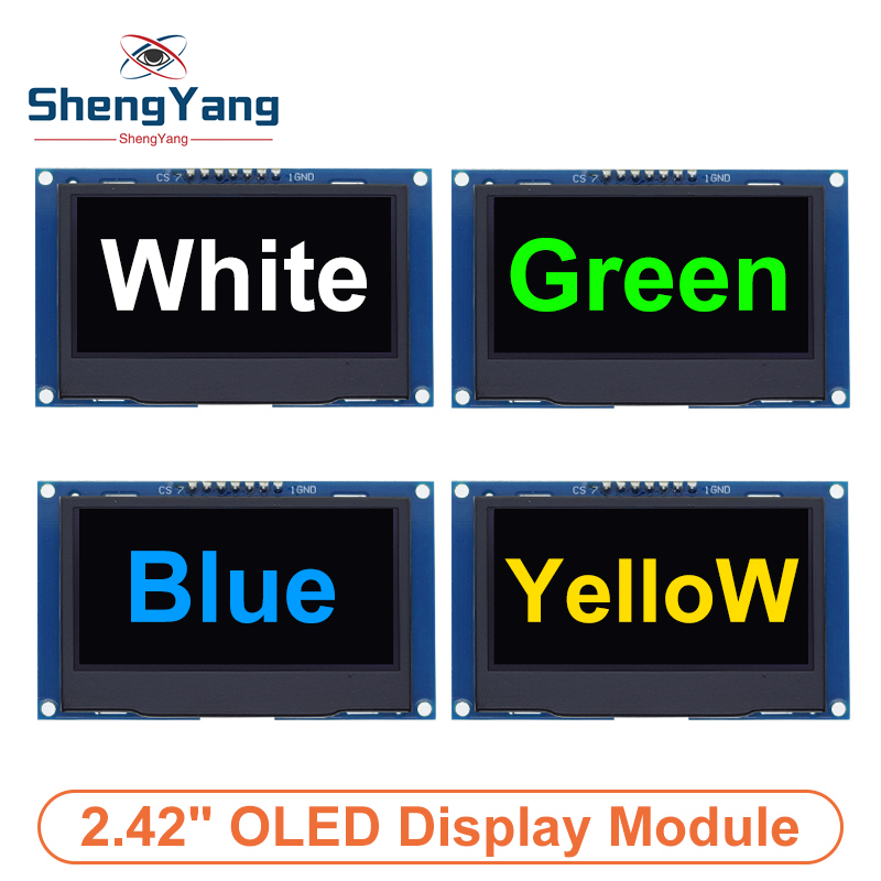 2,42-calowy moduł wyświetlacza OLED 2,42" 128x64 LCD HD Moduł ekranu SSD1309 7-pinowy interfejs szeregowy SPI/IIC I2C dla Arduino UNO R3