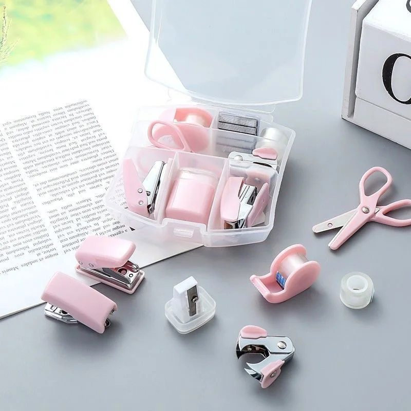 Mini agrafeuse à agrafes, ensemble de Machine à ruban adhésif, papeterie multifonction, boîte à outils pour scrapbooking, fournitures scolaires et de bureau pour étudiants