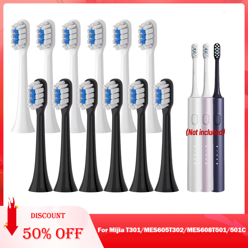 Replacement Brush Heads For Mijia T301 T302 T501 T501C MES605 MES608 Sonic Electric Toothbrush Head DuPont Soft Bristle Nozzles